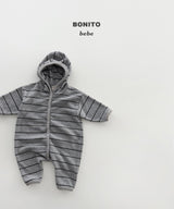 [BONITO] Stripe terry hood rompers