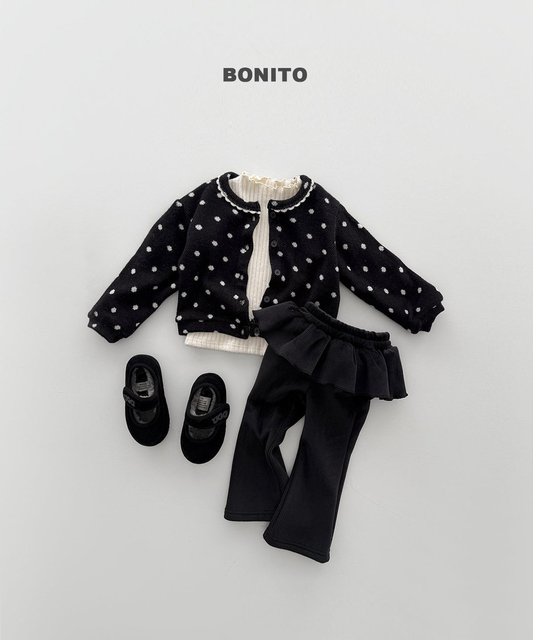 [BONITO] Dot lace cardigan