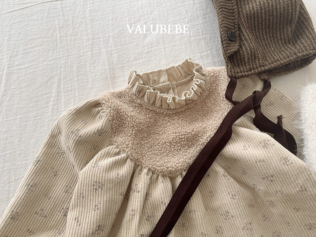 [valubebe] Flower boa one-piece