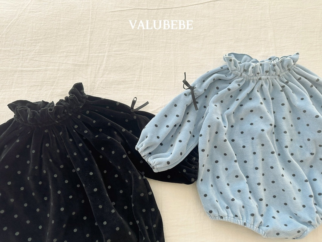 [valubebe] Dot ribbon rompers