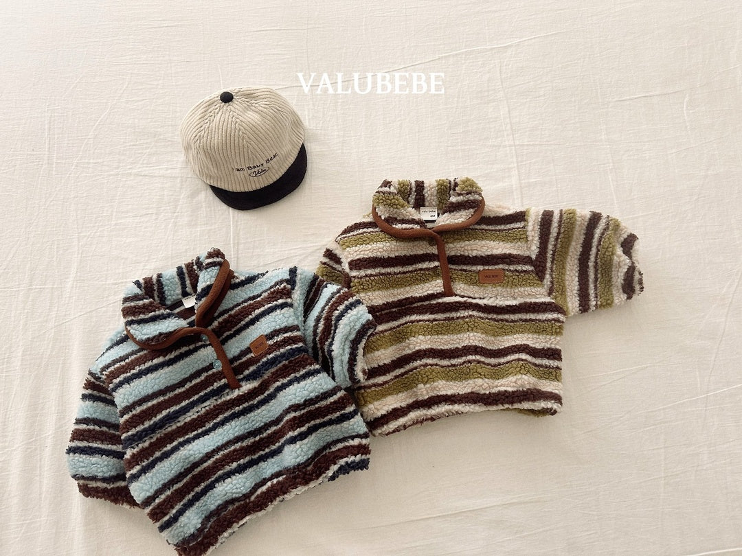 [valubebe] Wrinkle stripe collar anorak