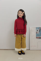 [ROA] Soft turtleneck frill tops