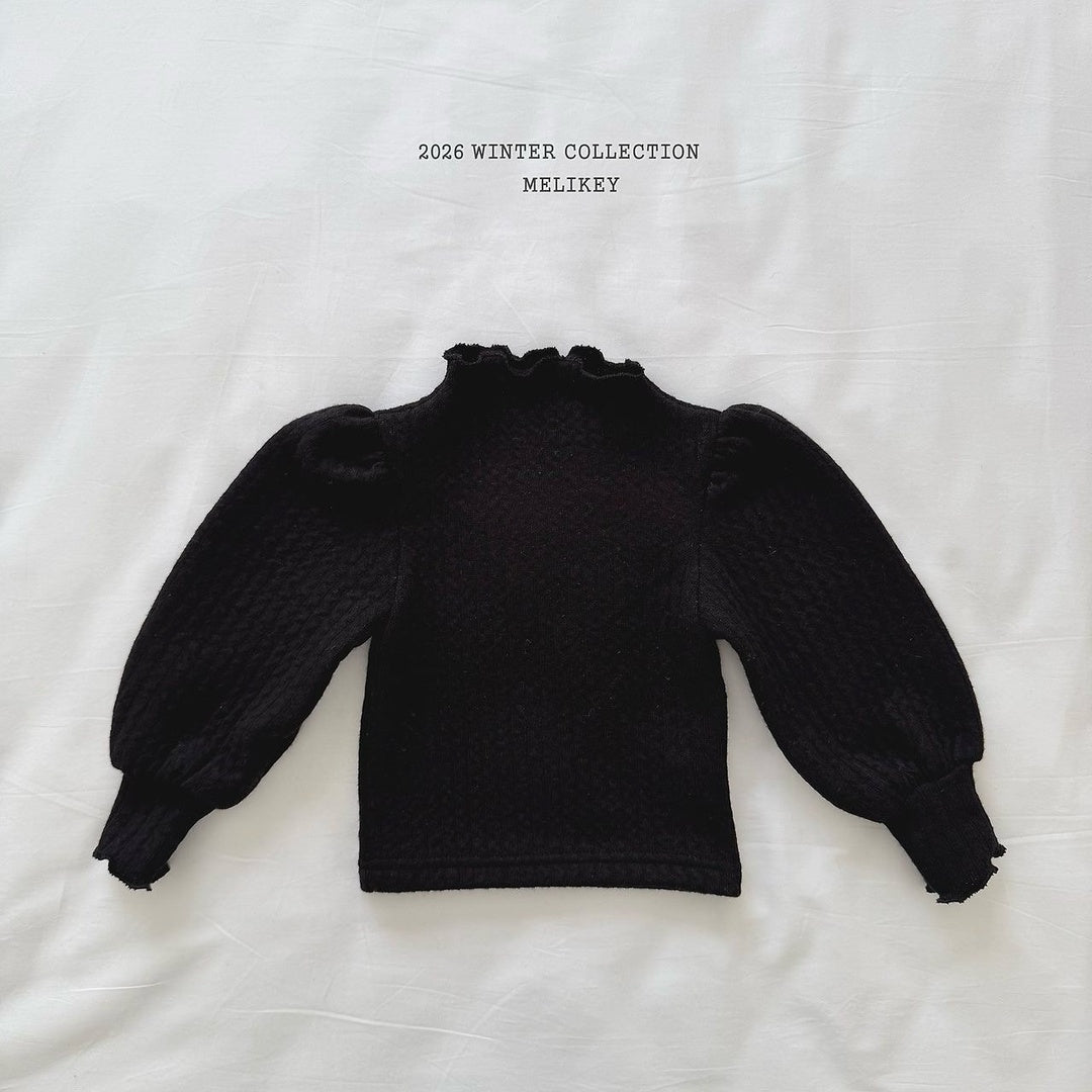 [Melikey] Knit rib puff tee