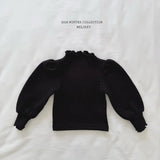 [Melikey] Knit rib puff tee