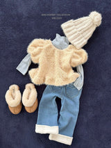 [Melikey] Wool denim heart flare pants