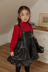 [Melikey] Chic leather cancan one-piece