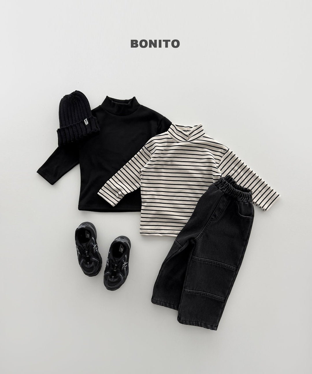 [BONITO] 1+1 highneck tops