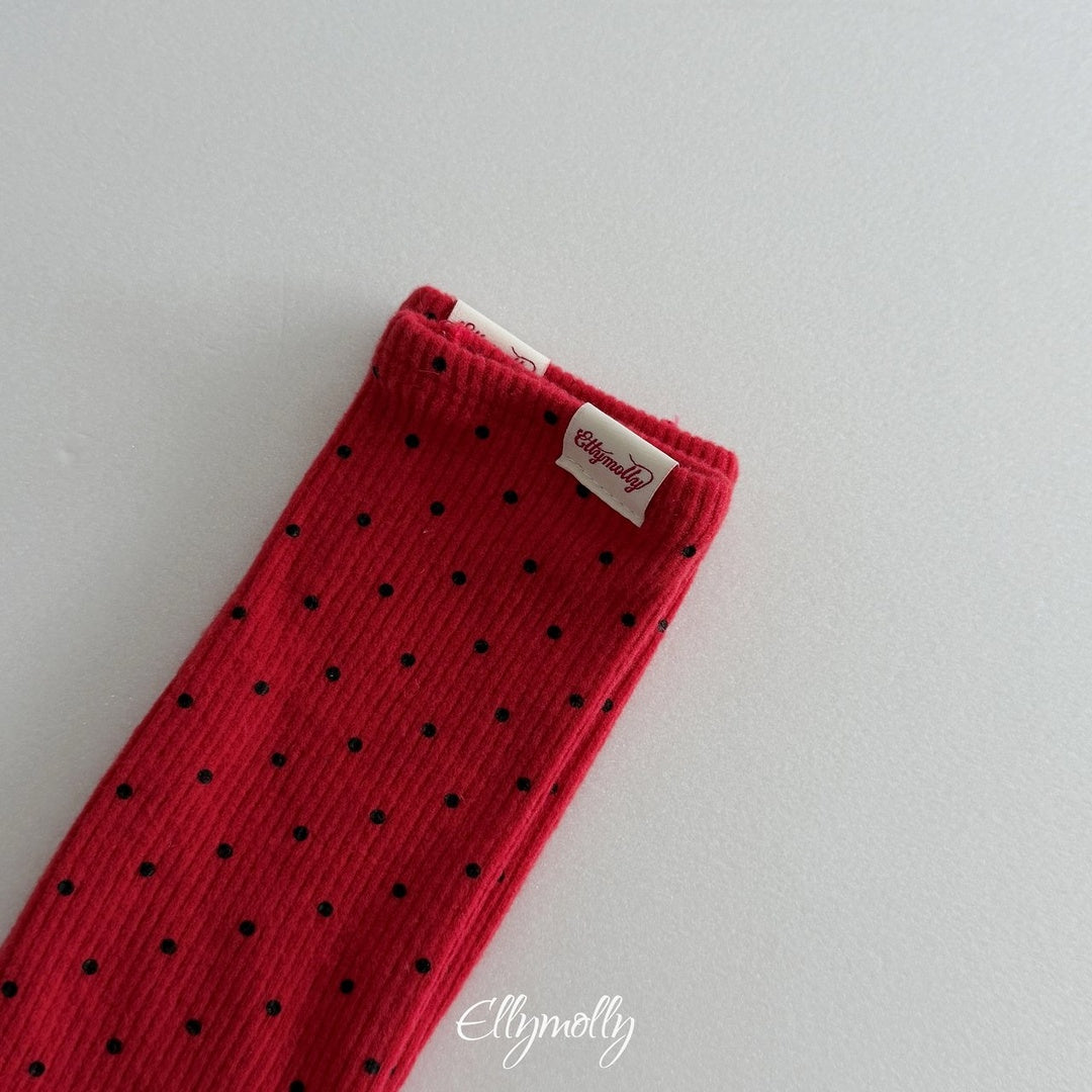 [ELLY MOLLY] Dot rib socks