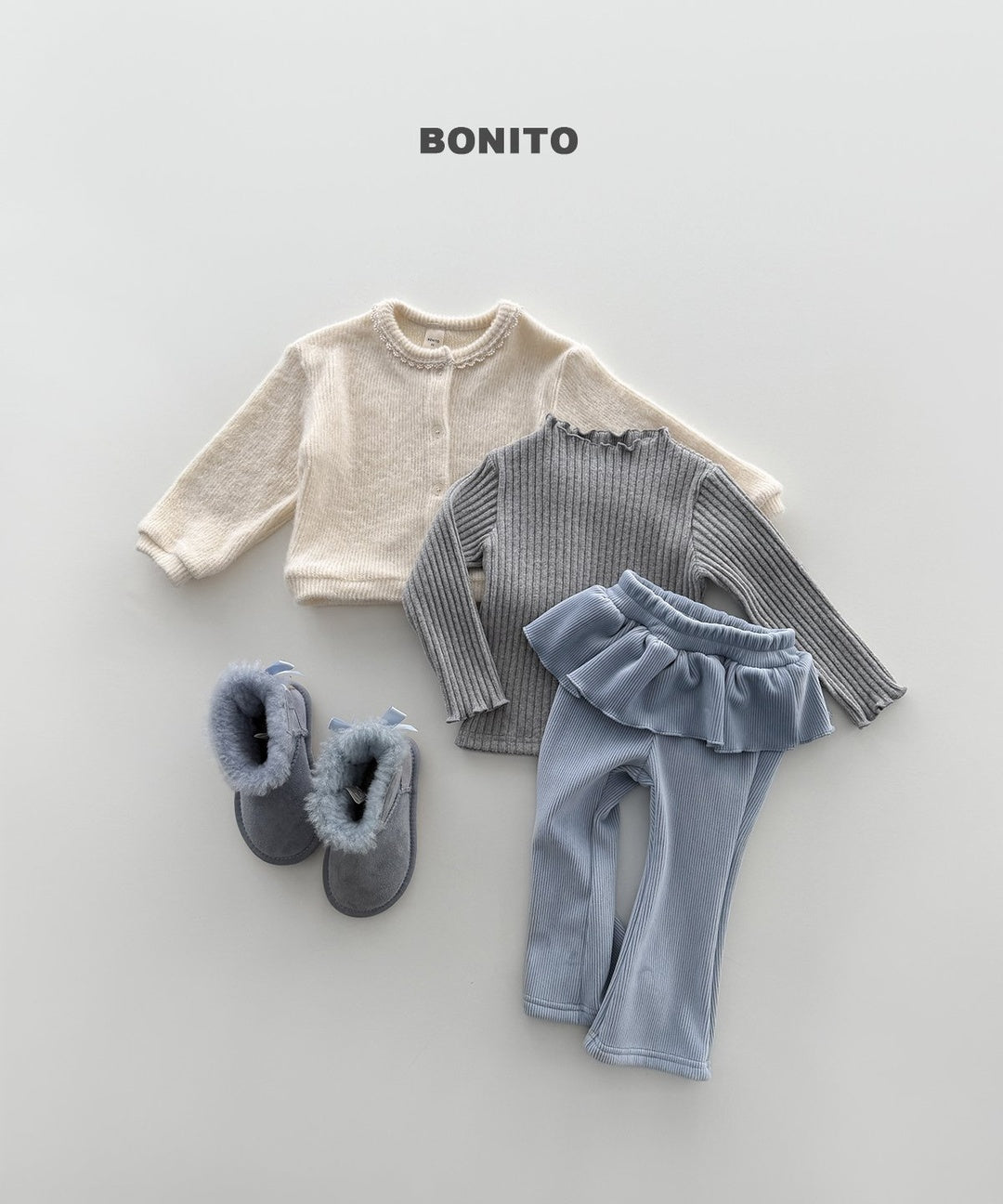 [BONITO] Velvet frill flare pants