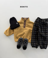 [BONITO] Check placket fleece
