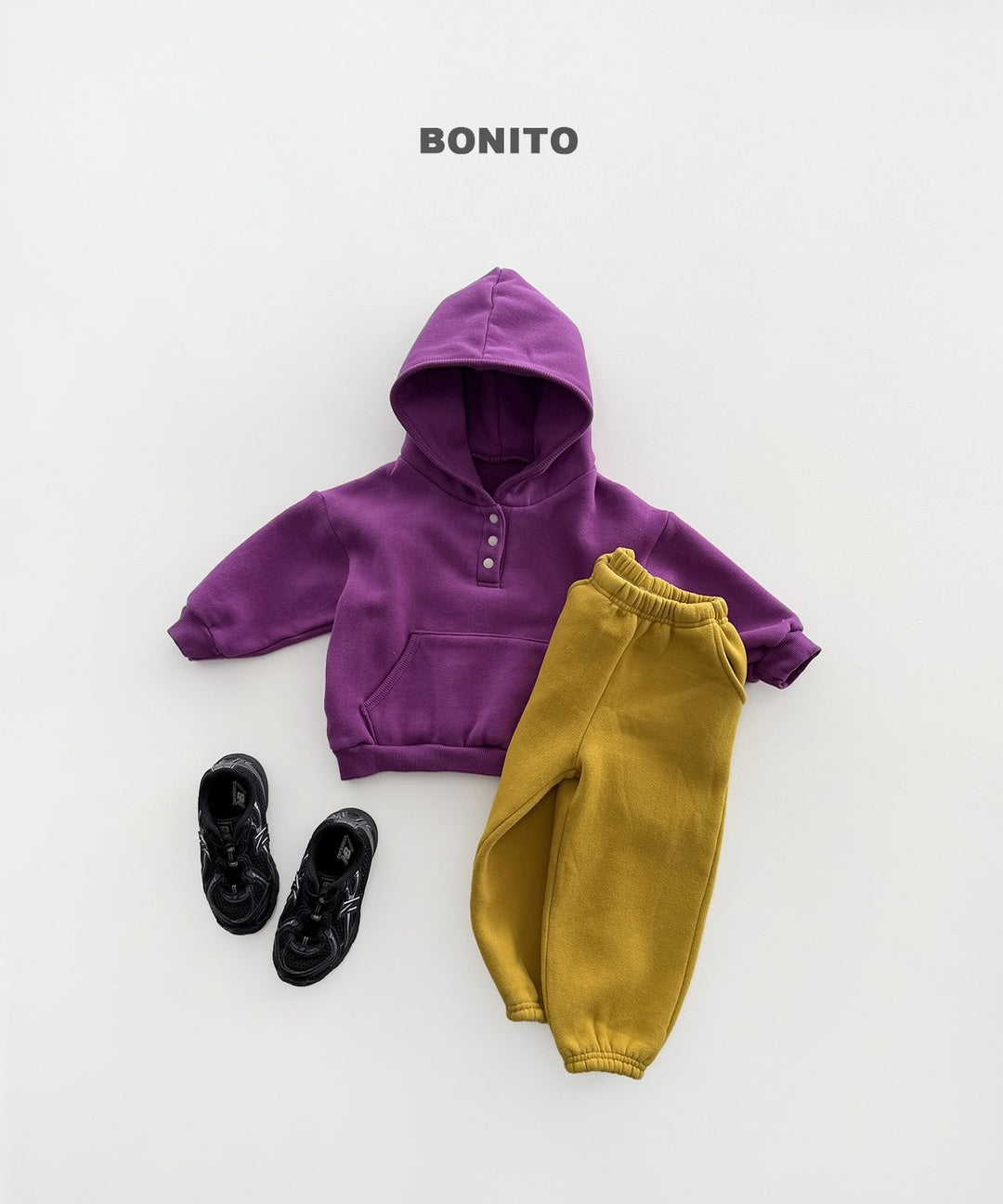 [BONITO] Round placket hood tee