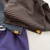 [BLACK BEAN] Stripe halfneck bebe tee