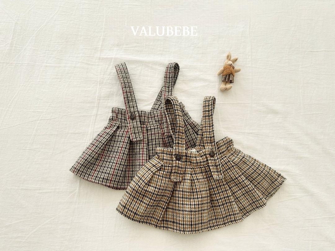 [valubebe] Marv check pleats skirt