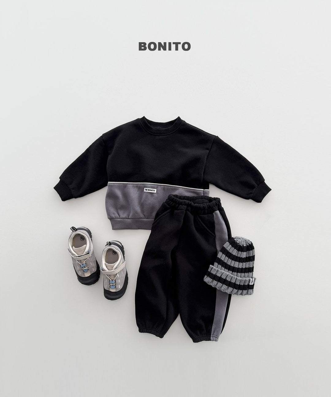 [BONITO] Side color block jogger pants