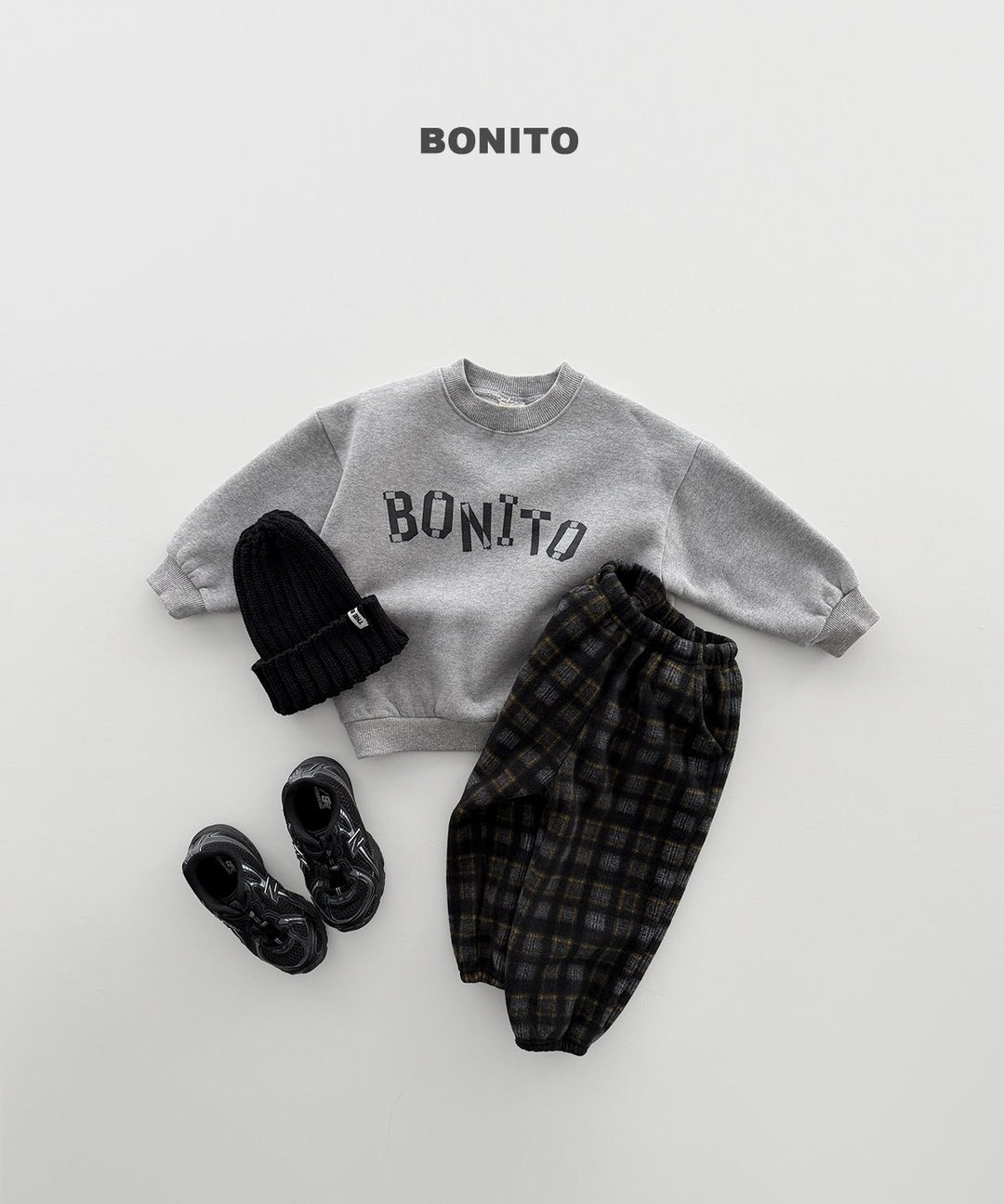 [BONITO] Check fleece jogger pants