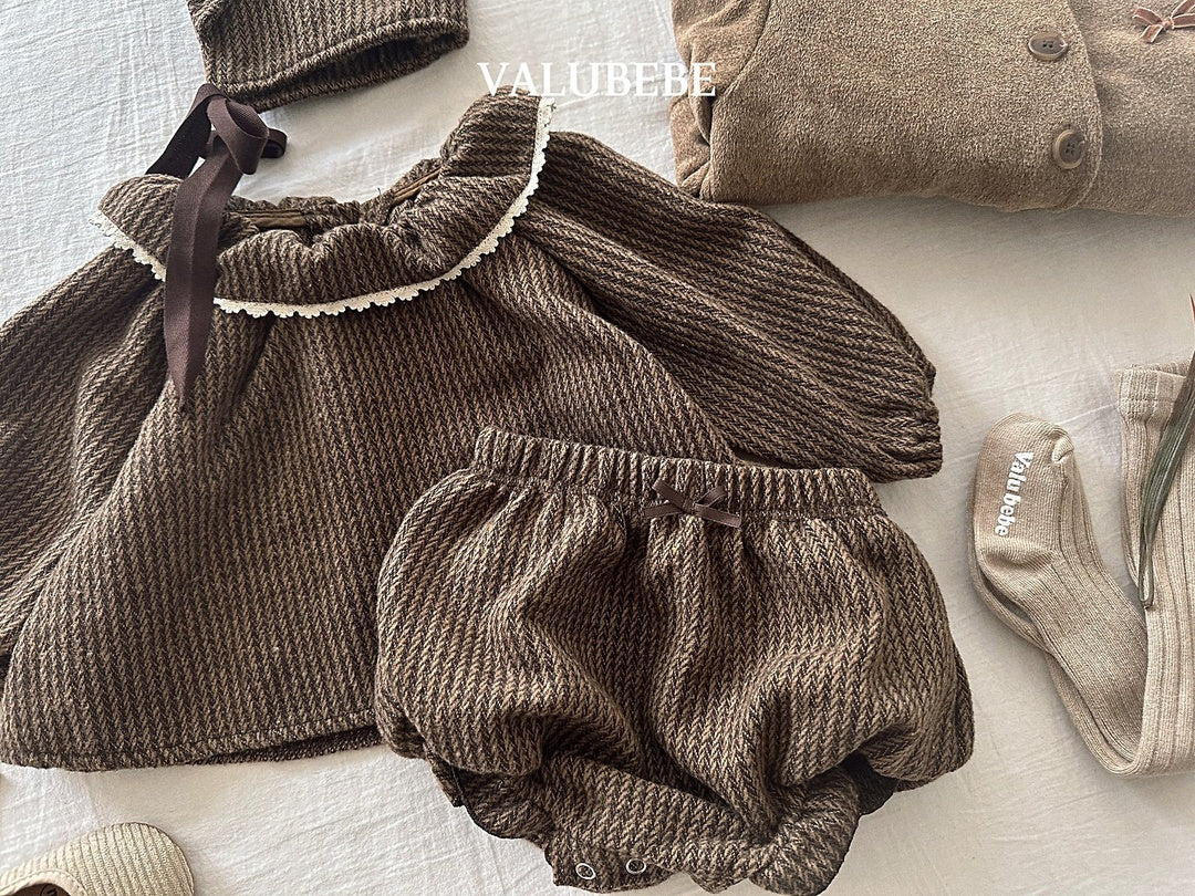 [valubebe] Herringbone frill pumpkin pants