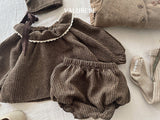 [valubebe] Herringbone frill pumpkin pants