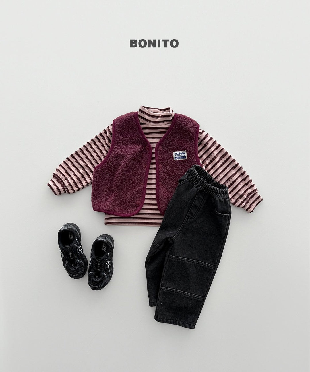 [BONITO] Retro loose halfneck tee