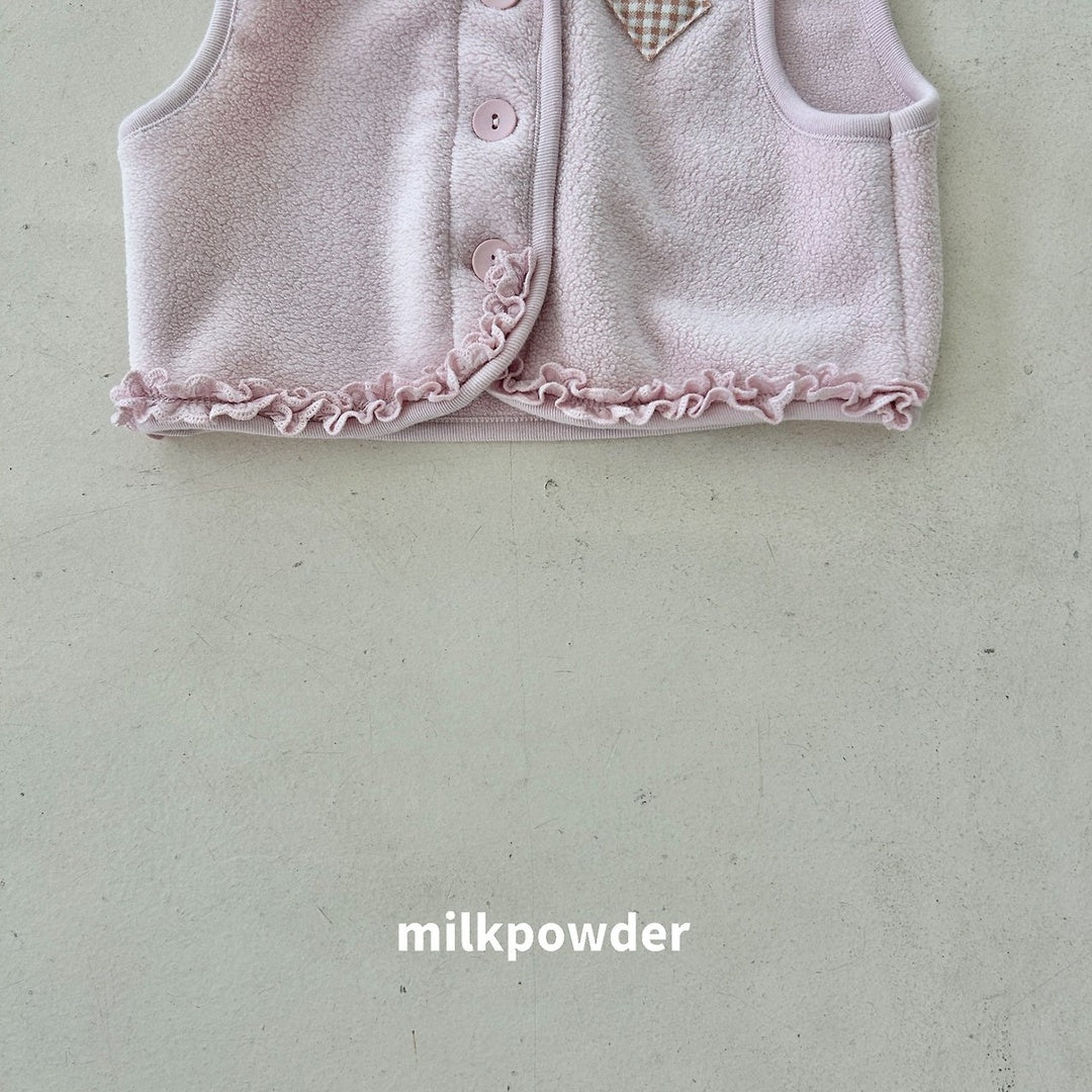 [milk powder] Warm fleece vest