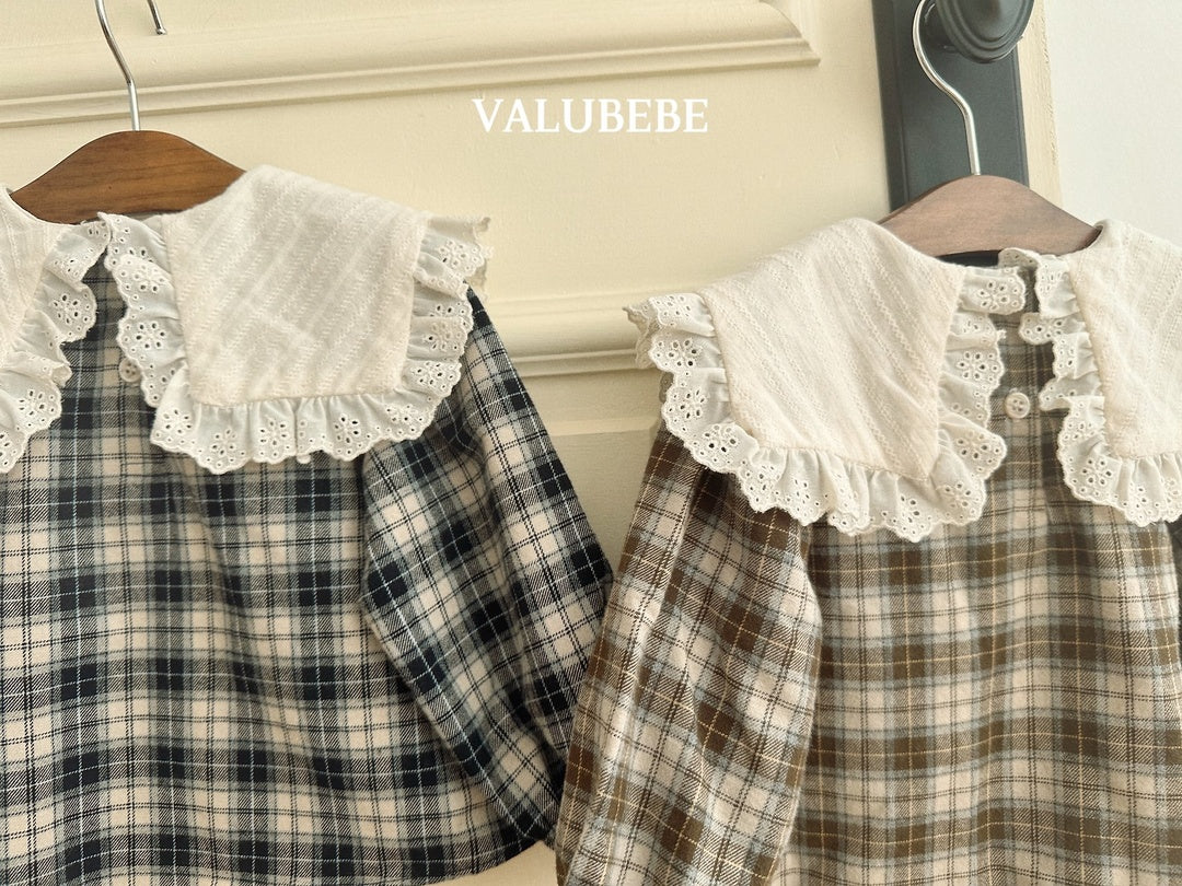 [valubebe] Check cape blouse