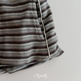 [ELLY MOLLY] Latte stripe balloon shorts