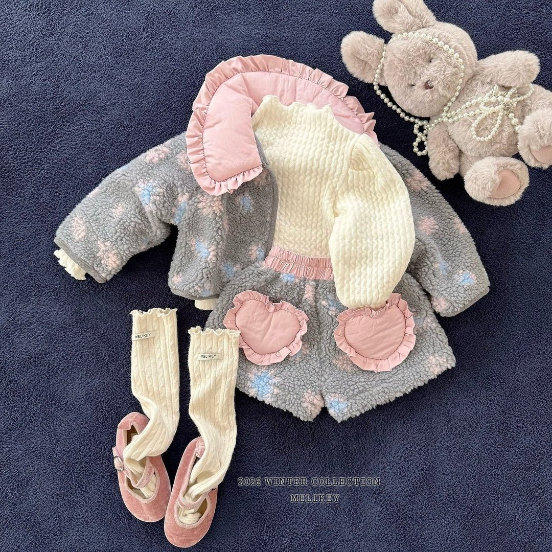 [Melikey] Knit rib puff tee