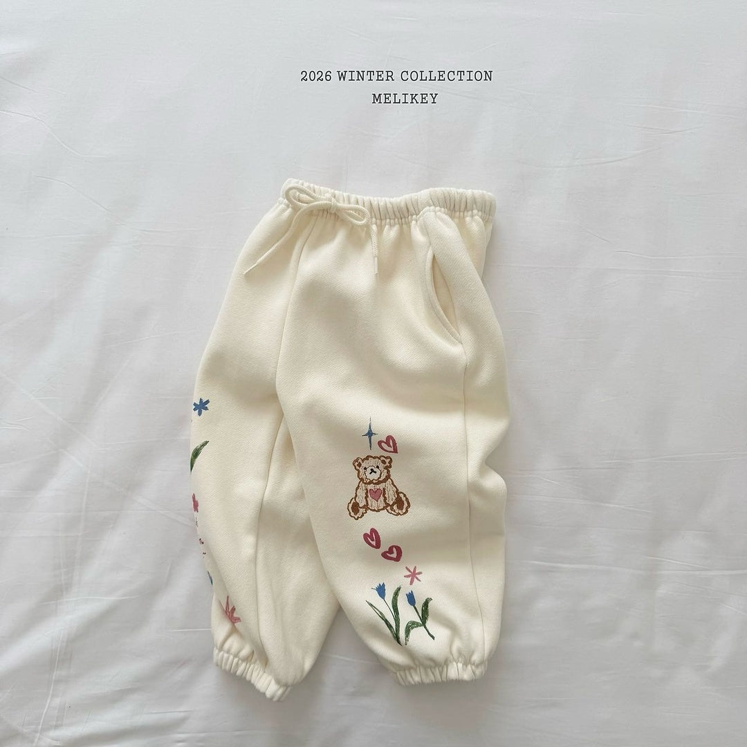 [Melikey] Bear illustration jogger pants