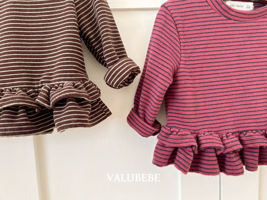 [valubebe] Uni stripe cancan tee