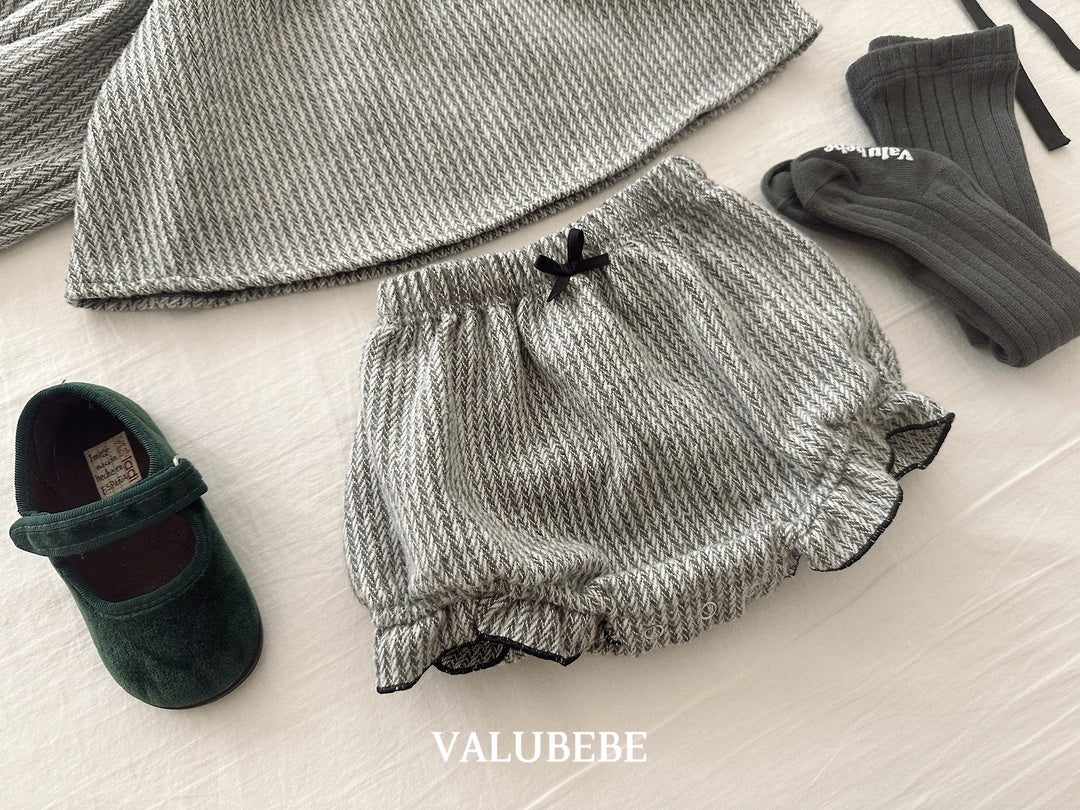 [valubebe] Herringbone frill pumpkin pants