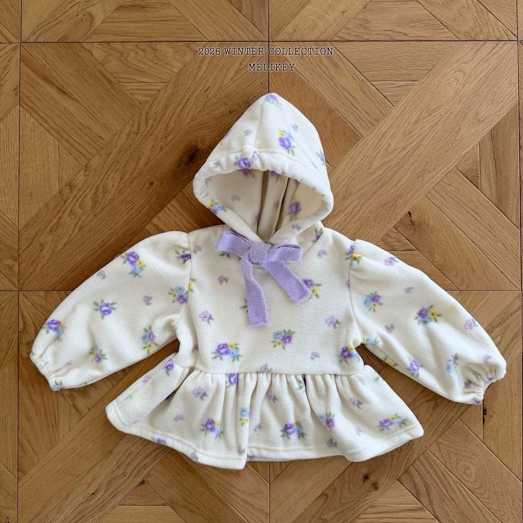 [Melikey] Flower frill hoodie