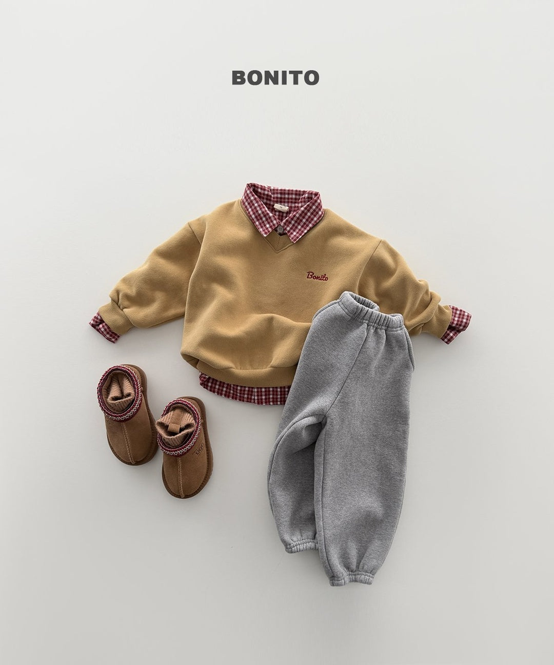 [BONITO] Warm check shirt
