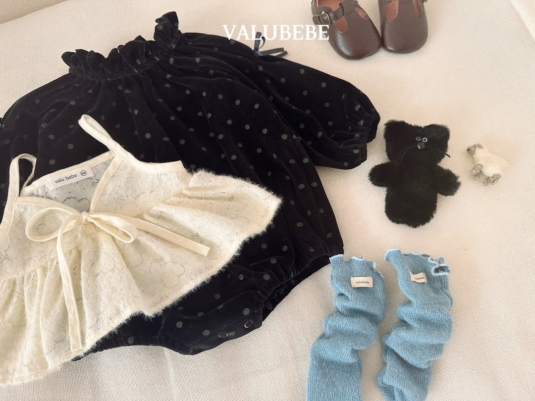 [valubebe] Dot ribbon rompers