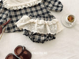 [valubebe] Checked lace bloomer