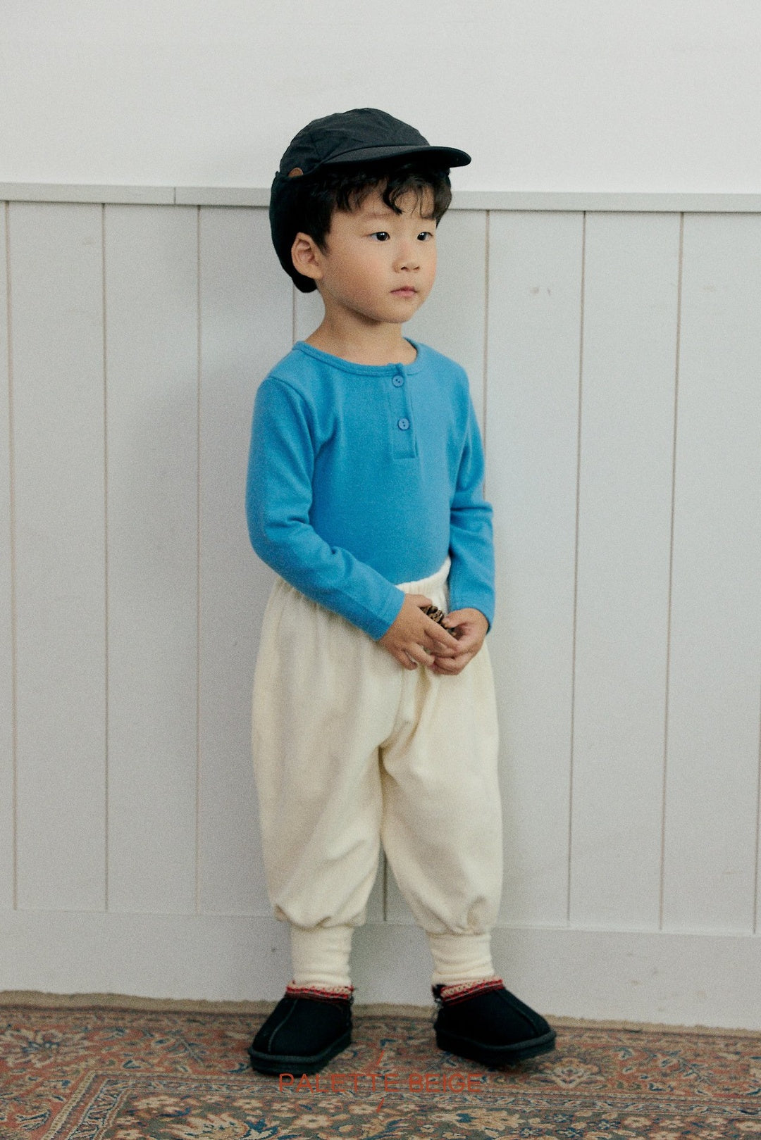 [PALETTE BEIGE] Basic placket tee