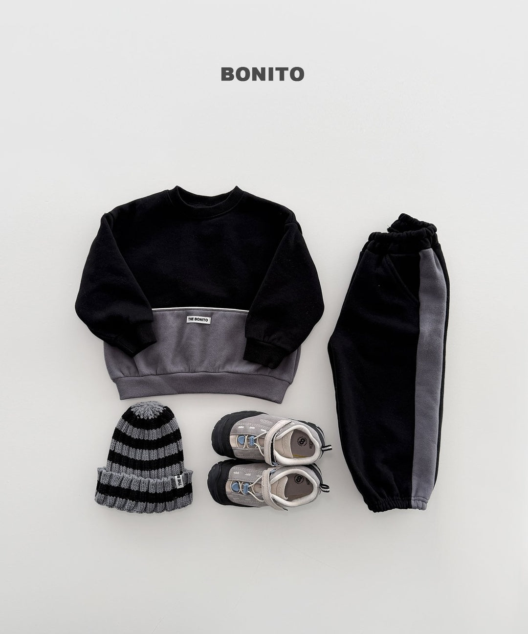 [BONITO] Side color block jogger pants