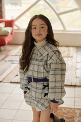 [Melikey] Wool check sailor jacket