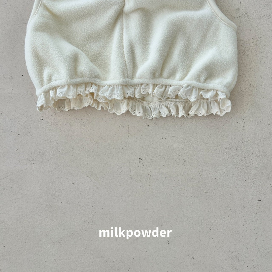 [milk powder] Fleece lace vest