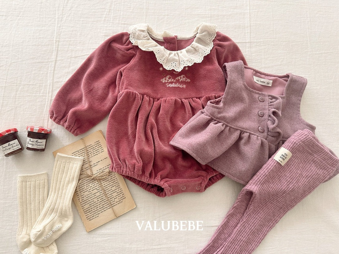 [valubebe] Embroidered velor suit