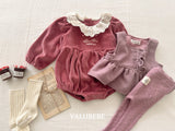 [valubebe] Embroidered velor suit