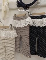 [bebeholic] Dot lace flare pants
