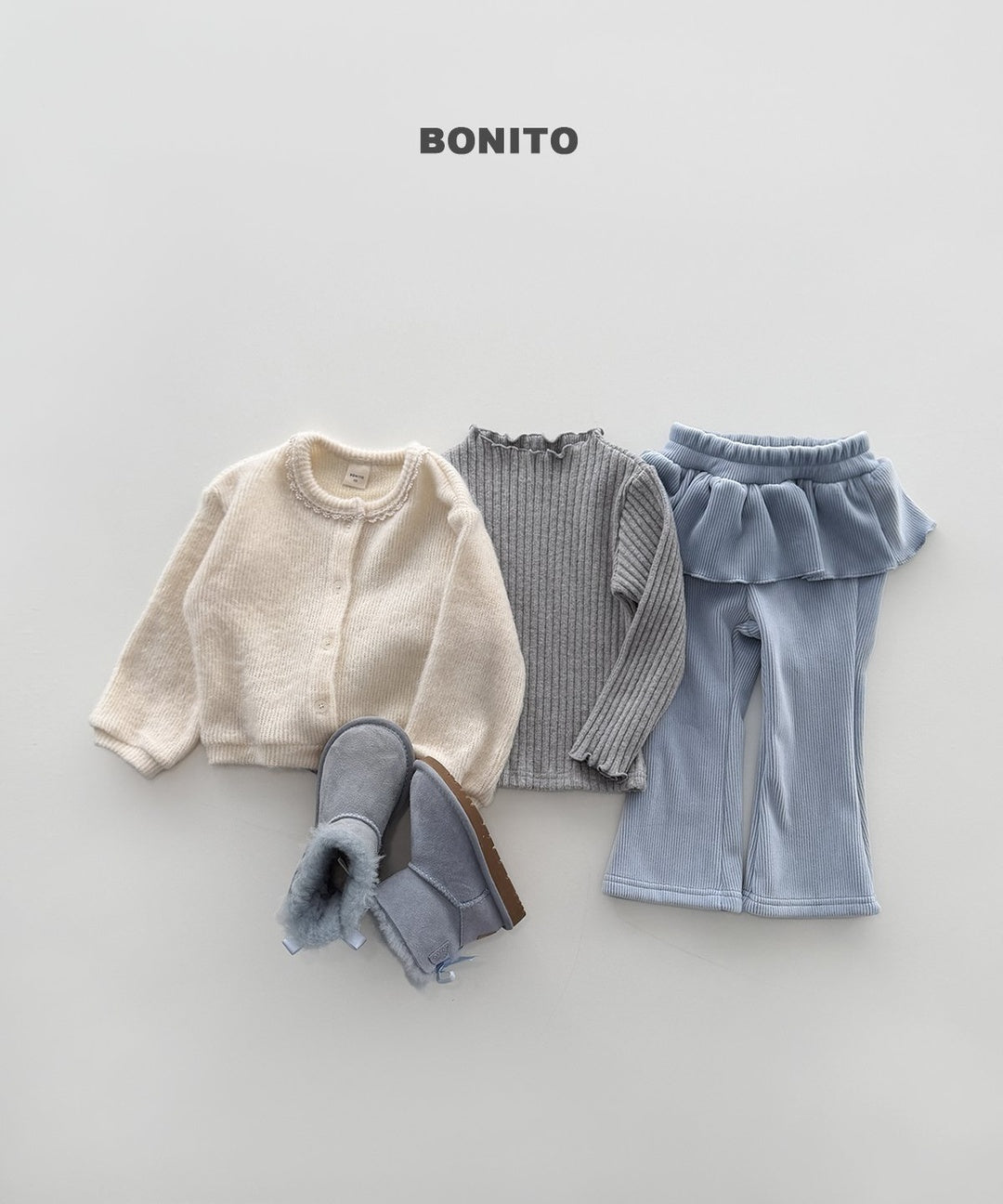 [BONITO] Velvet frill flare pants