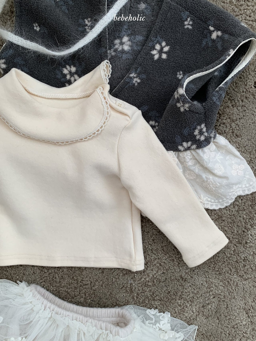 [bebeholic] Quilling collar tee