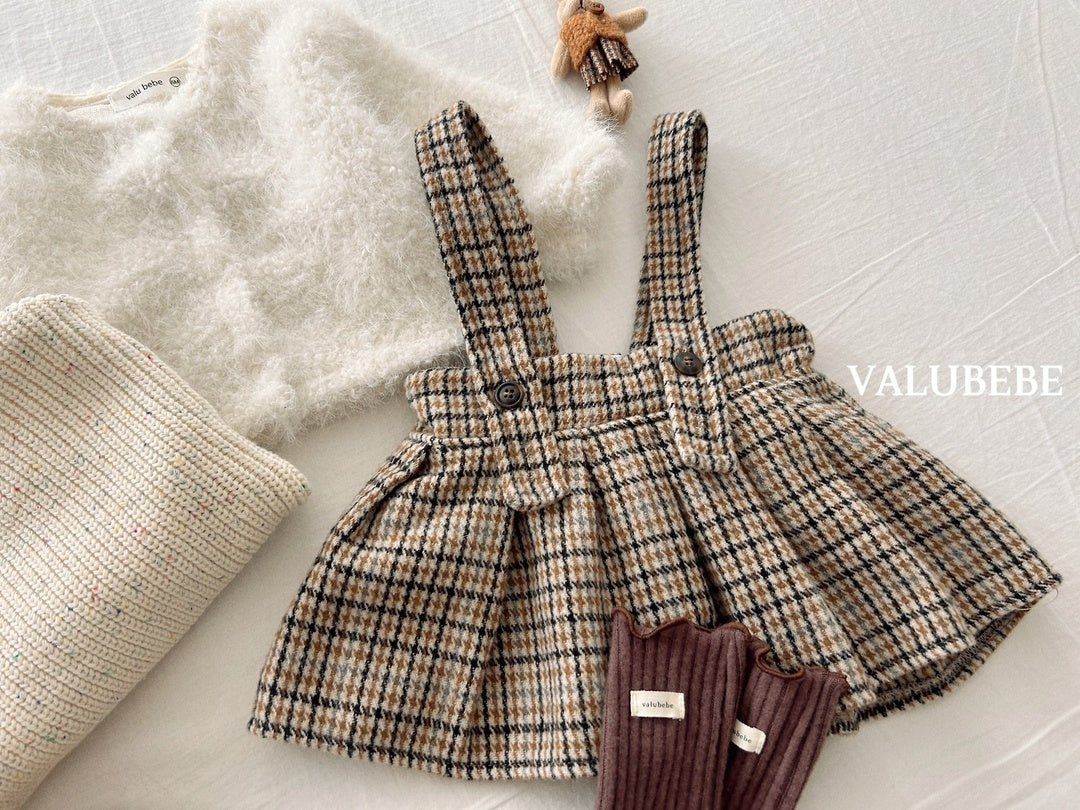 [valubebe] Marv check pleats skirt
