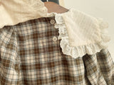 [valubebe] Check cape blouse