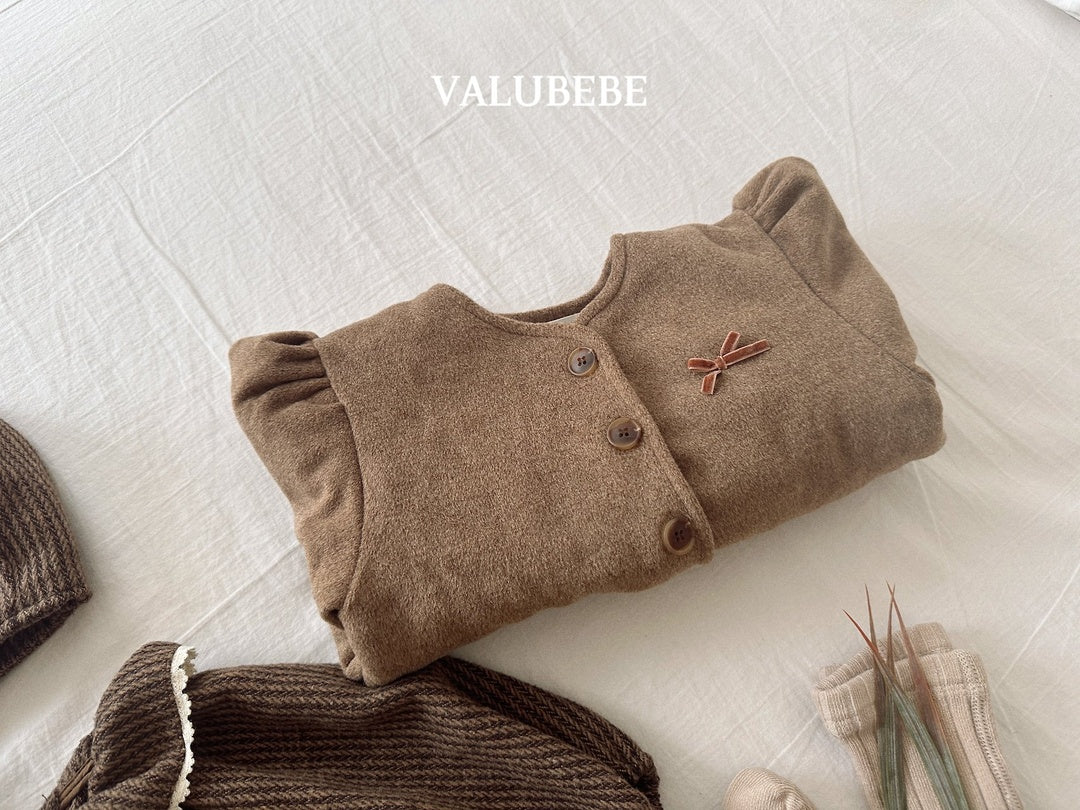 [valubebe] Ribbon puff wool jacket