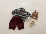 [valubebe] Wrinkle stripe collar anorak