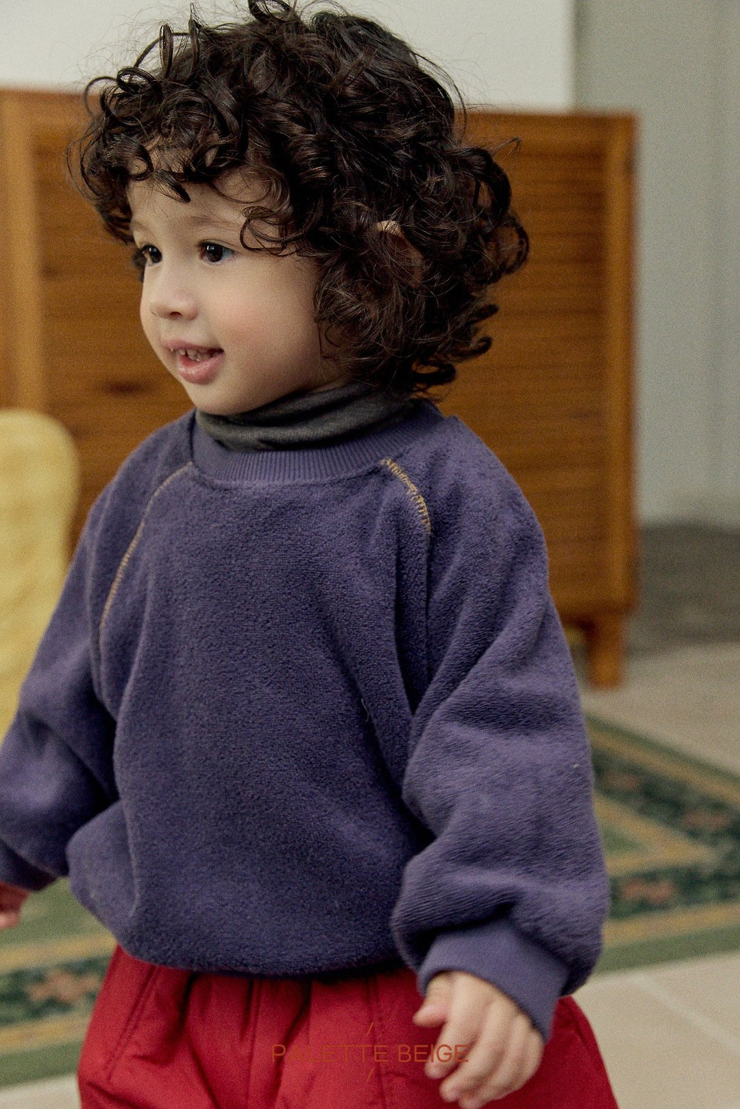 [PALETTE BEIGE] Brushed terry raglan