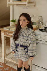 [Melikey] Wool check sailor jacket