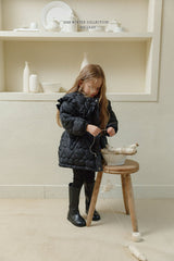 [Melikey] Heart quilting long padded jumper