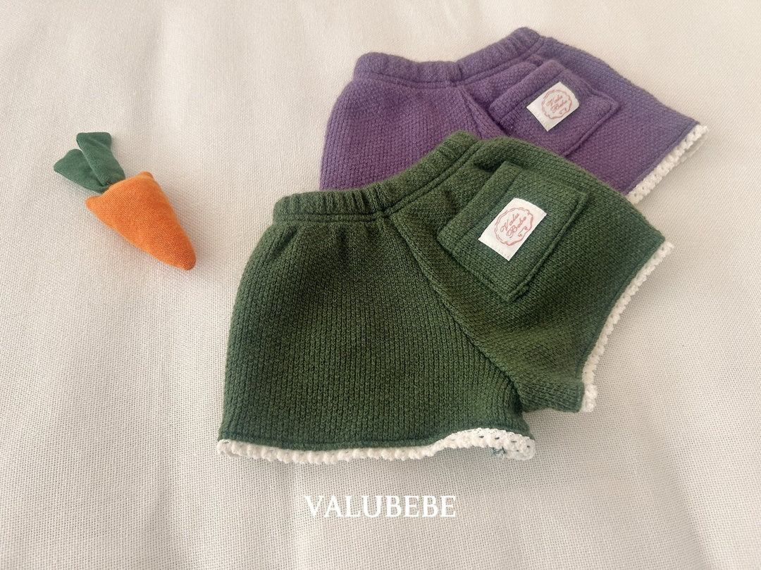 [valubebe] Knit lace short pants